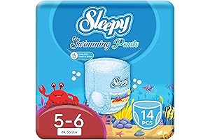 Little Swimmers Size 5/6 Swim Diapers for Carefree Pool Days