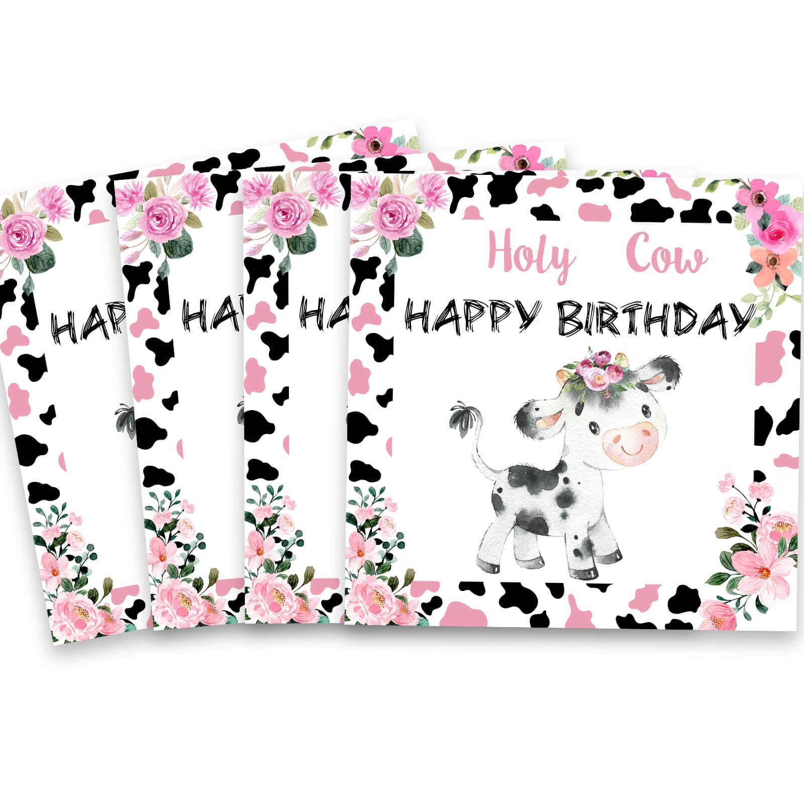 60 Pcs Holy Cow Party Paper Napkins Moo Moo Party Decorations Pink Cow Disposable Paper Napkins for Farm Animals Cow Theme Girls Baby Shower 1st 2nd