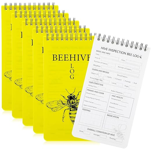 PerKoop 3 Pack Beekeeping Log Book Beekeepers Tracking Journal Beehive Log Waterproof Bee Hive Inspection Notebook Gift for Beekeepers Honey Bee Farming Tracker, 4 x 7.5 Inch