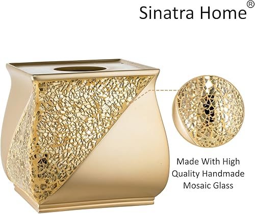 Miniatura 4 de Zahari Home Sinatra - Caja de pañuelos cuadrada para baño, dormitorio, sala de estar, champán