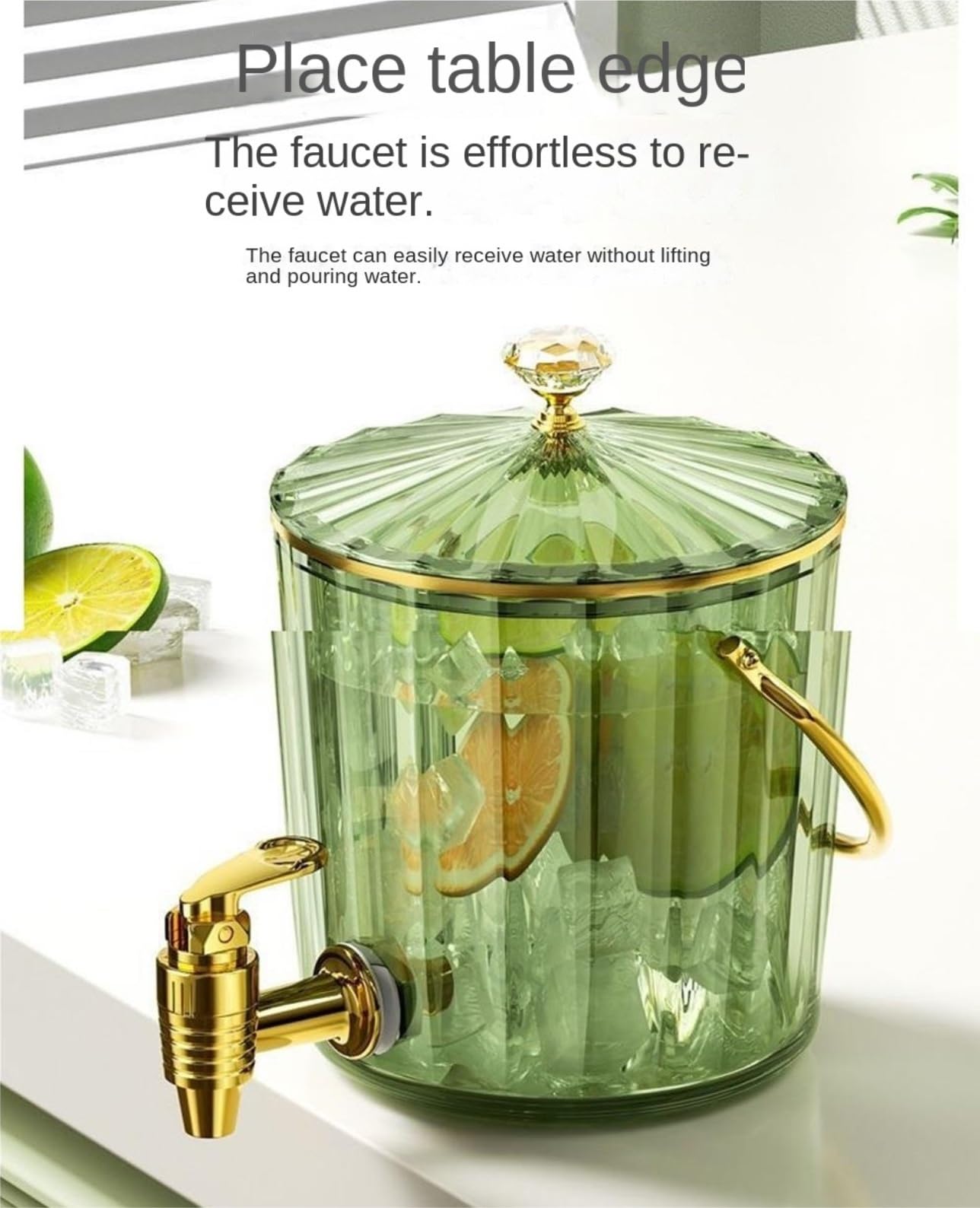 Dispensador Cerveza Cubo De Jugo Doméstico con Dispensador Cerveza Grifo para Casa Bar(Transparent)