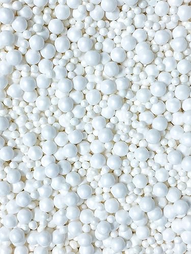 Miniatura 2 de Cuentas comestibles blancas grandes y pequeñas de azúcar para la playa, perlas junto al mar, pastel, cupcake, galletas, postre, decoración de