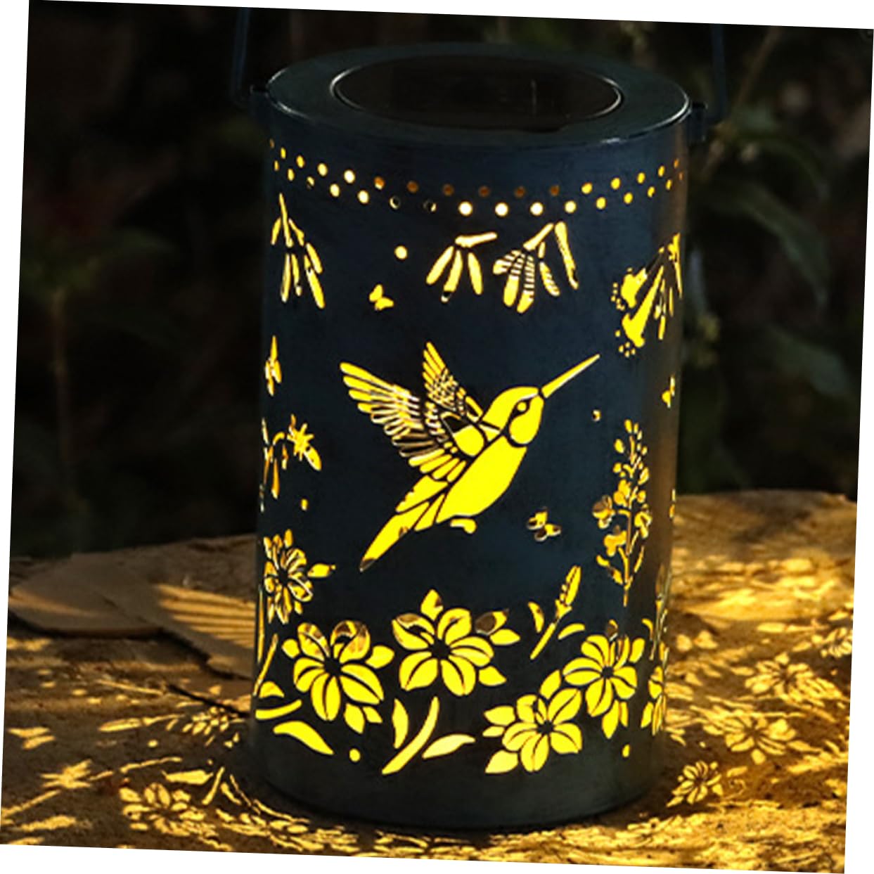 Lanterna Solare da Giardino in Ferro Design Decorativo Traforato