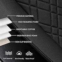 Vista 5 de Paquete de 2 fundas de asiento de automóvil para la parte inferior del asiento delantero del automóvil, protector de cojín de asiento de cuero PU