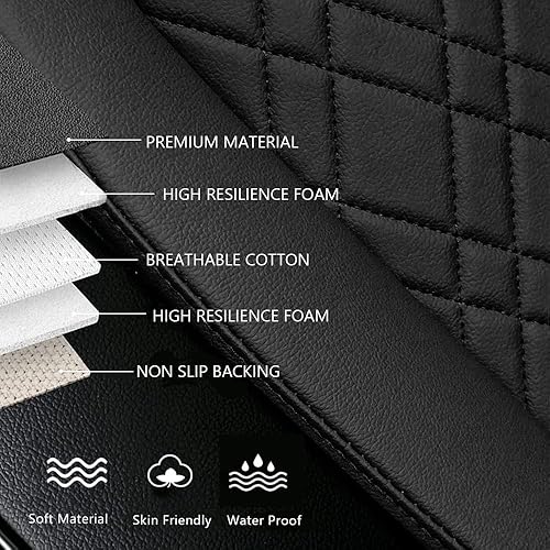 Miniatura 5 de Paquete de 2 fundas de asiento de automóvil para la parte inferior del asiento delantero del automóvil, protector de cojín de asiento de cuero PU