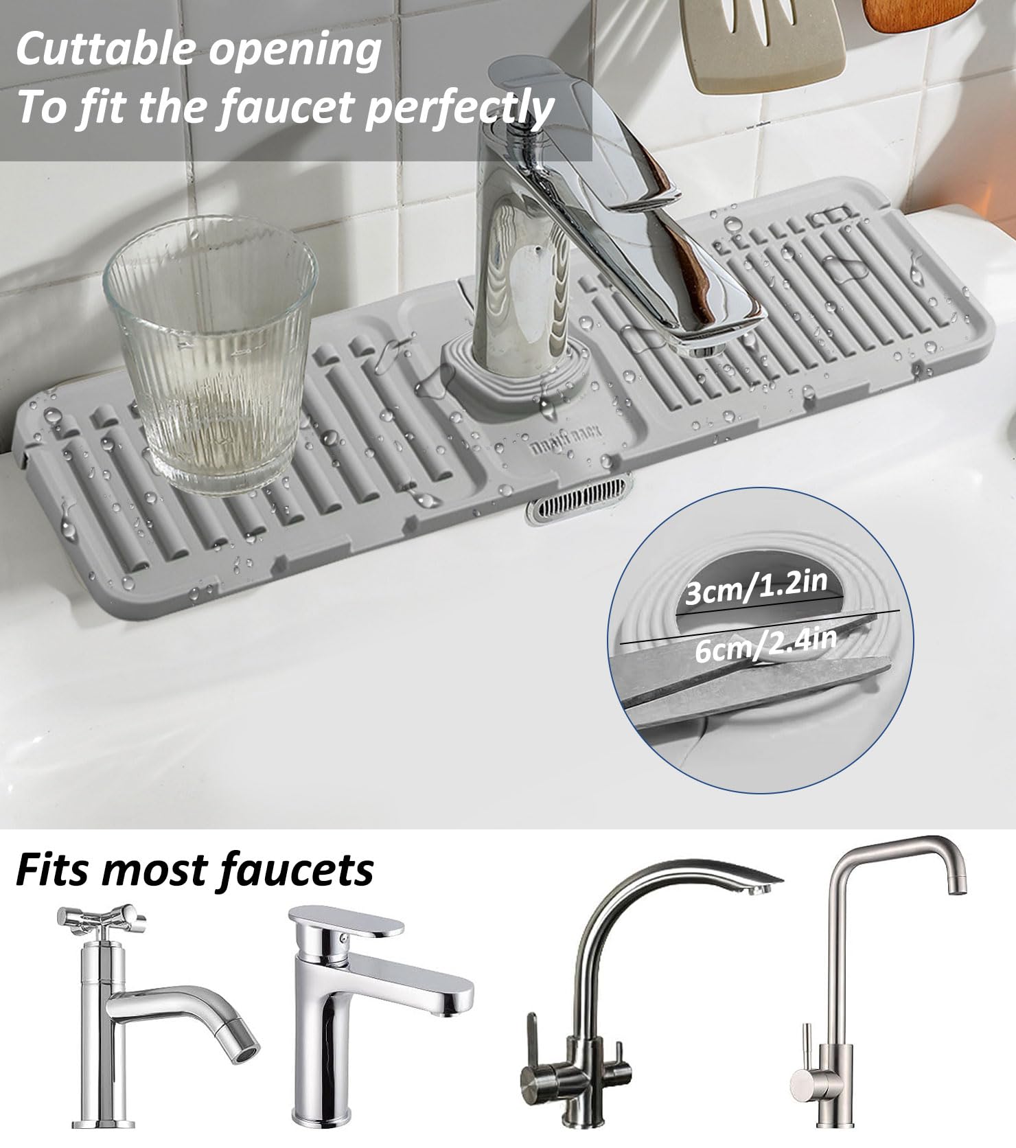 Jastown Tapis de Robinet en Silicone,Tampons de Robinet en Silicone