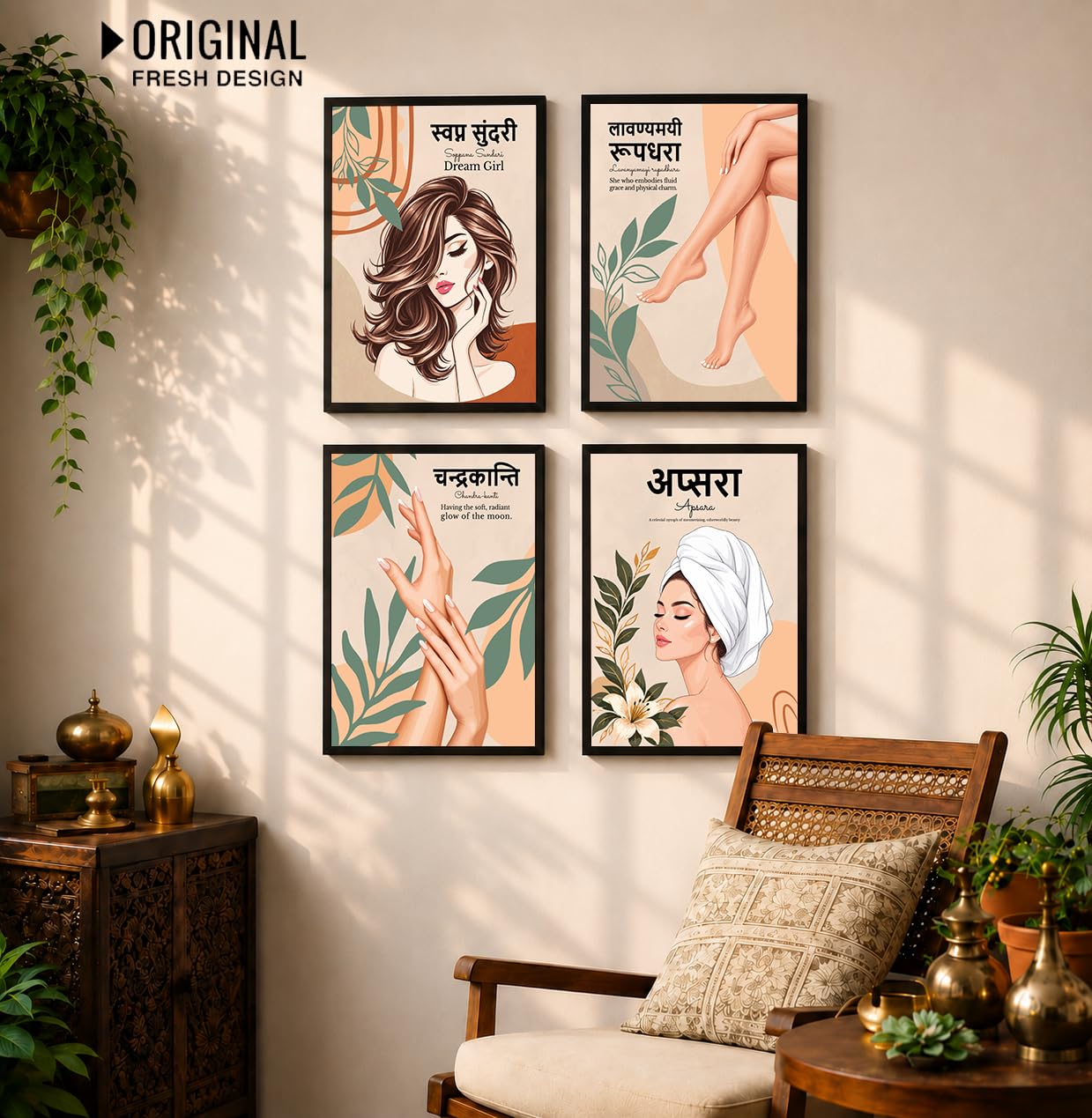 Chaka Chaundh Sanskrit Art - Wall Decor & Poster Set -2 Chaka Chaundh Sanskrit Art - Wall Decor & Poster Set -2