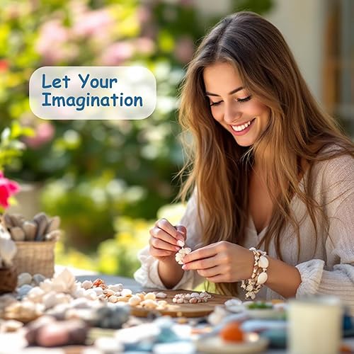 Vista 14 de Cheriswelry 50 cuentas de concha galvanizadas, conchas de cauri en espiral, conchas de mar, verano, playa, cuentas espaciadoras sueltas