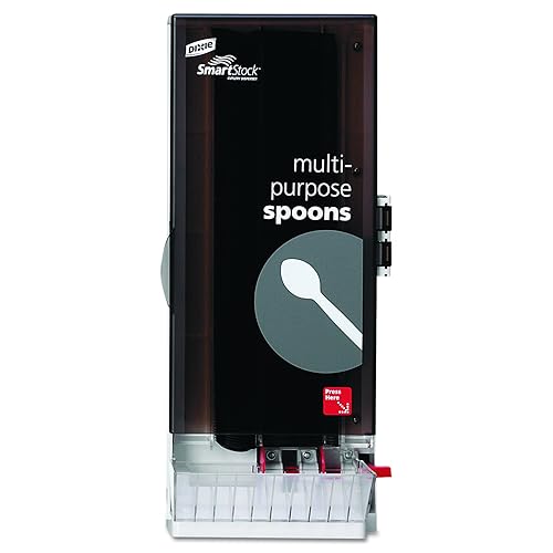 Despachador de utensilios, cucharas Dixie SSSD120 SmartStock, 10 x 8.75 x 24.5 Pulgadas, color gris translúcido
