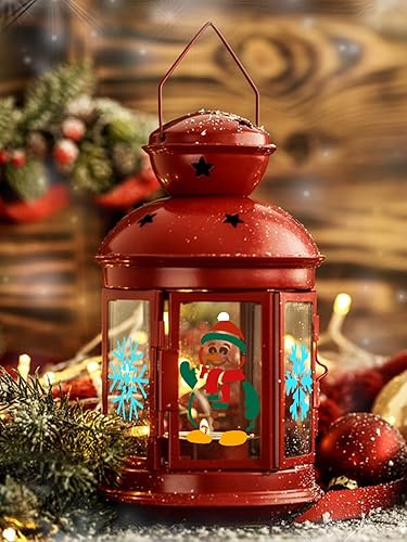 Miniatura 4 de Kalolary - 48 plantillas pequeñas de Navidad, plantillas de plástico para dibujo de copo de nieve, suministros de manualidades de Navidad para pared