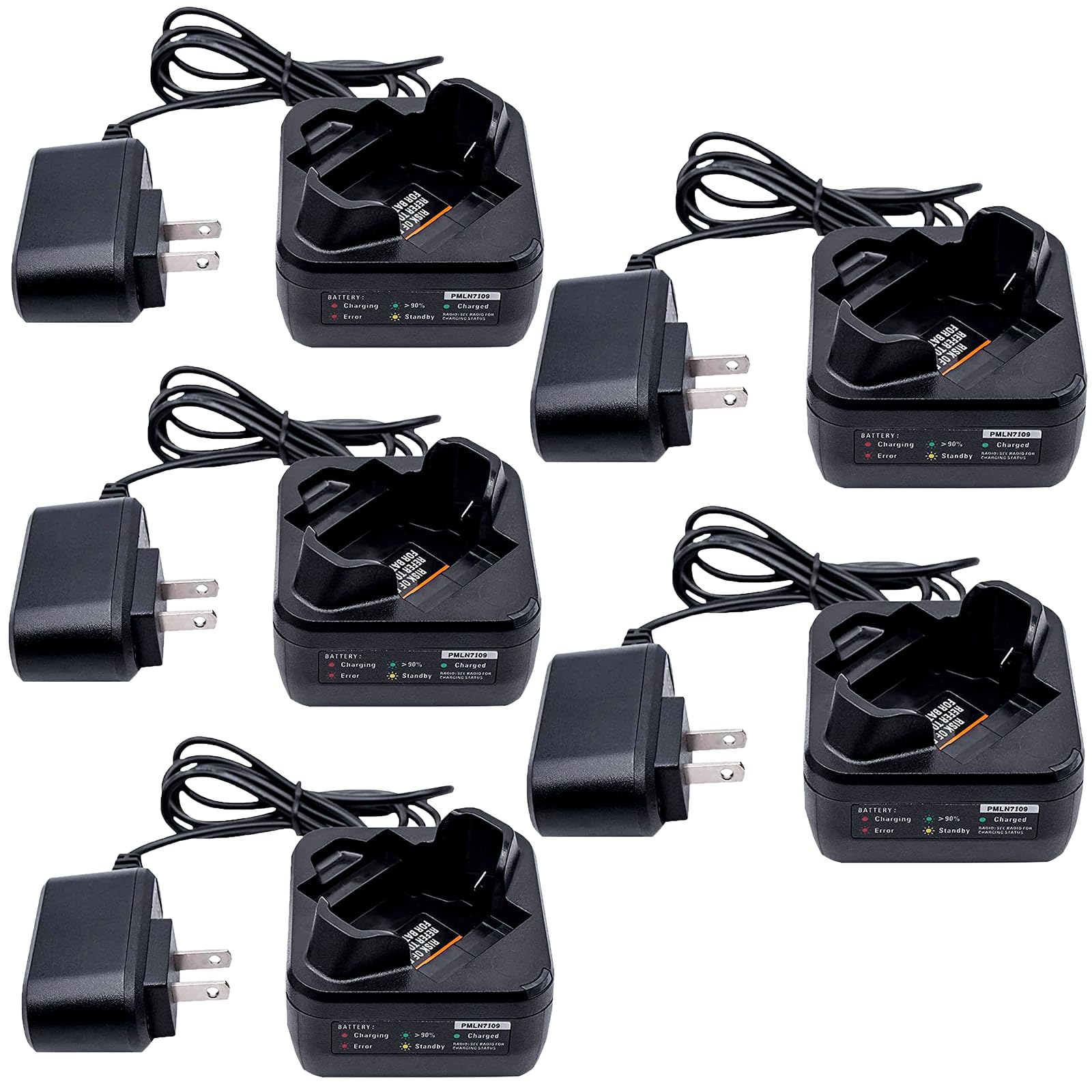 Teseko 5 Pack PMLN7109A PMLN7109 Charger Compatible for Motorola SL300 SL300e SL500 SL500E SLN1000 SL3500e SL1600 SL2600 TLK100 SL1M Radio Pmnn4468a Battery