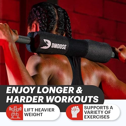Miniatura 3 de DMoose - Almohadilla de barra, alivia la presión del cuello, hombros y proporciona apoyo para la parte inferior de la espalda, almohadilla