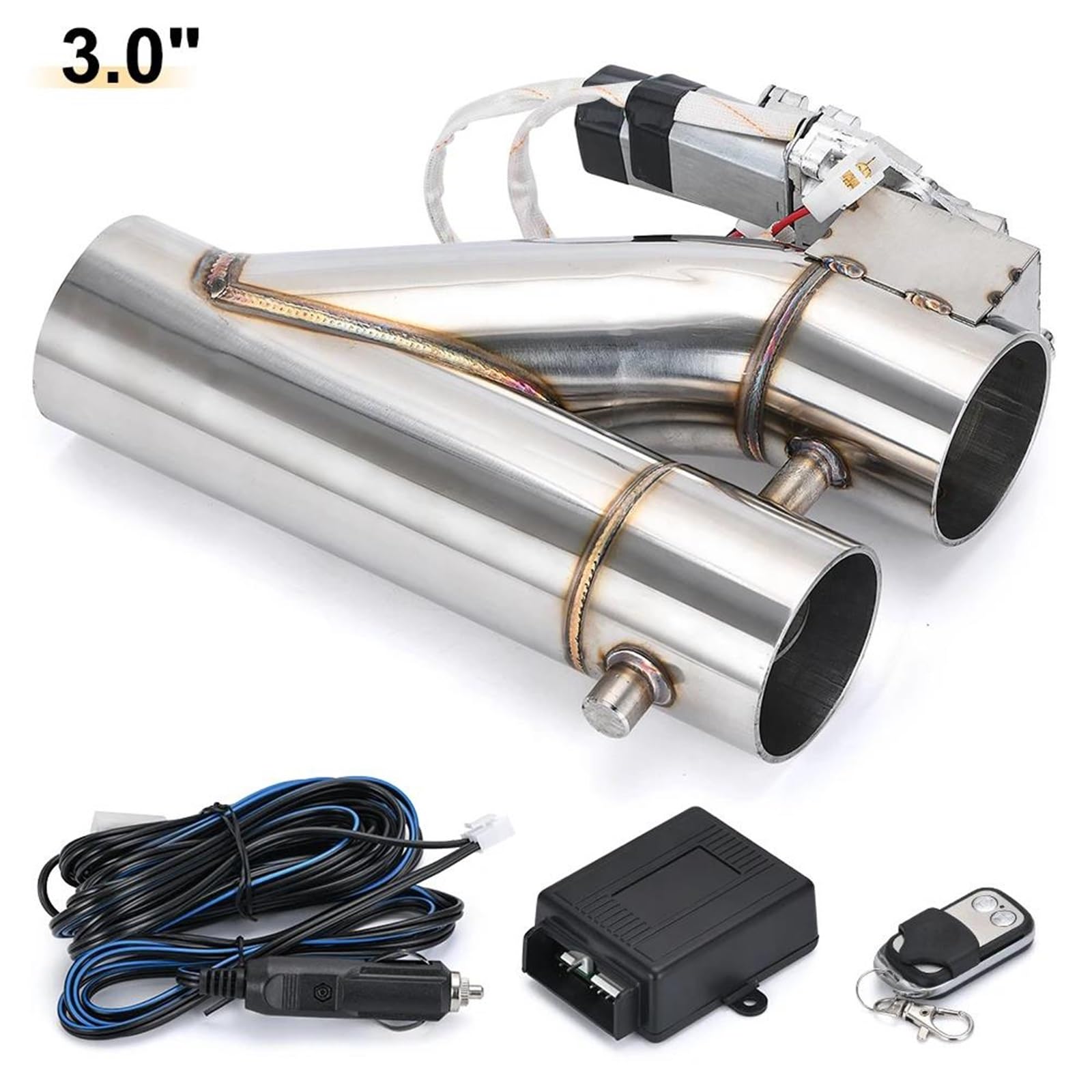 Terminale di Scarico Valvola di Scarico Elettrica Universale da 2" 2,25'' 2,5'' 3" con Doppio Controllo Remoto Wireless Tubo di Scarico Auto(3 inch)