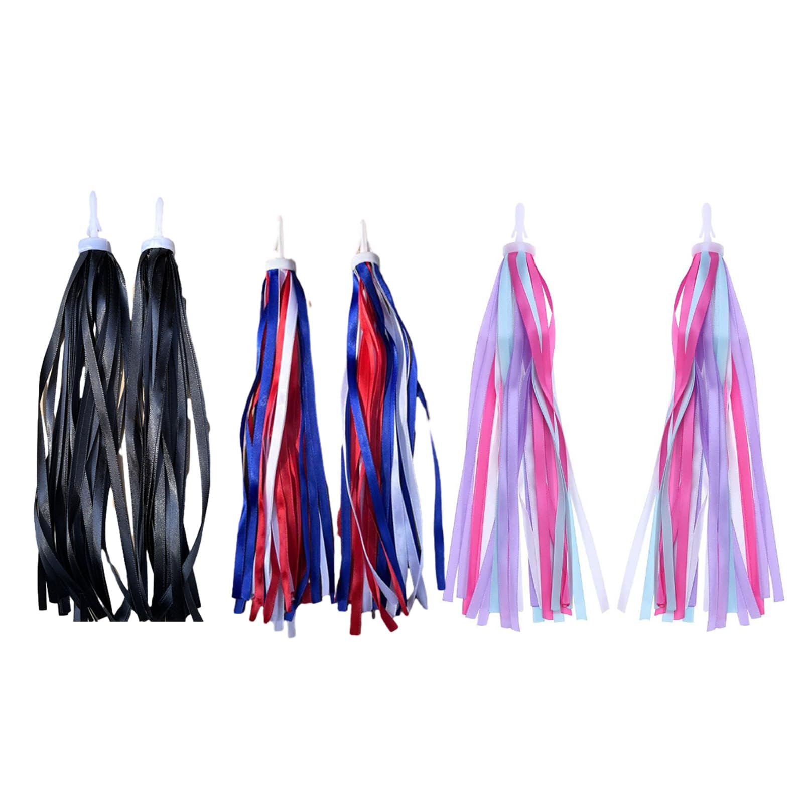 Nastri Colorati Per Manubrio Bici Bambini - Streamers Multicolore Rosa - 2 Pezzi Nuovi