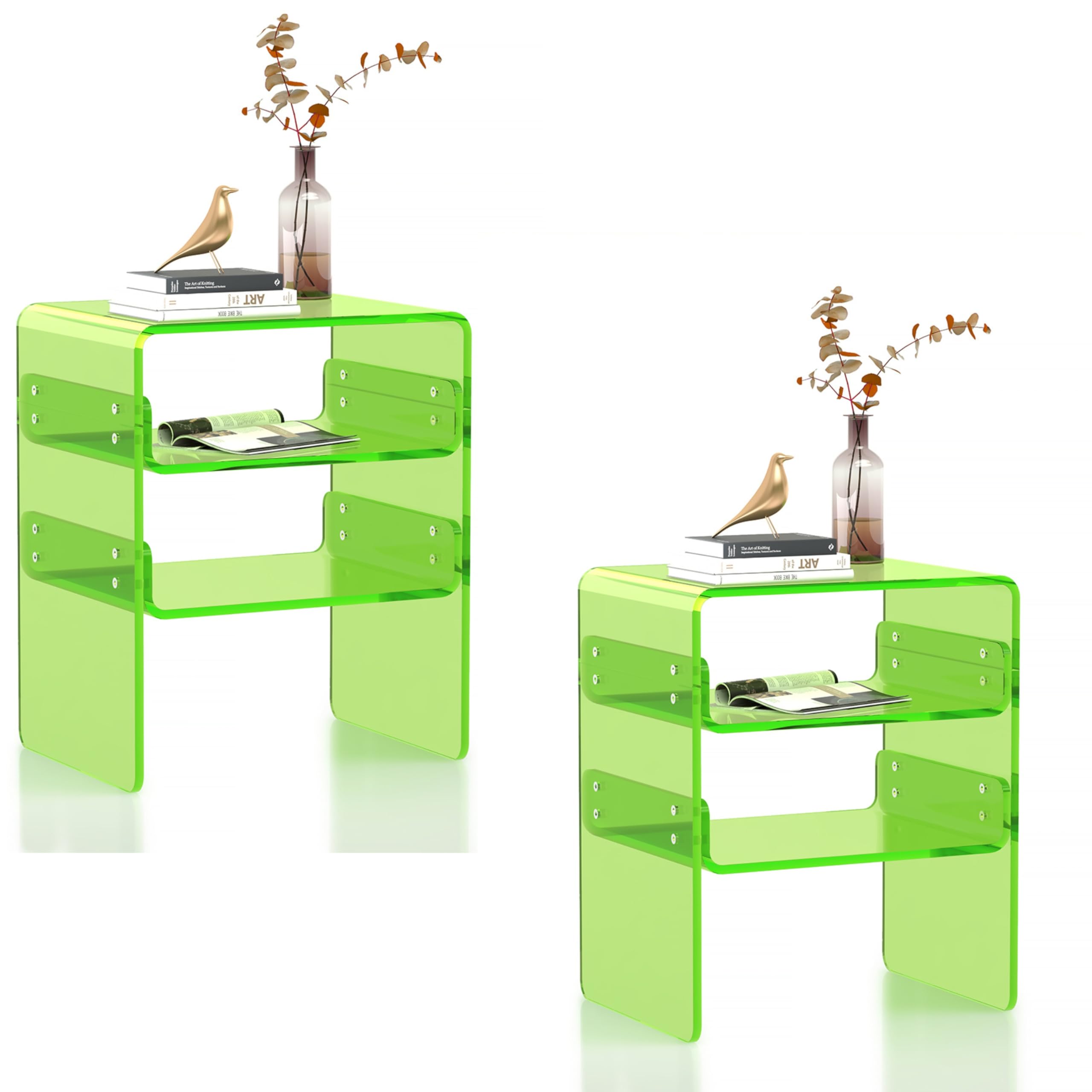 Clear Acrylic 3-Tier End Table/Nightstand – Sleek Bedside Storage with Durable Design, Perfect for Bedrooms, Living Rooms, or Modern Interiors – Ideal as a Bedside Table or Sofa Side Piece