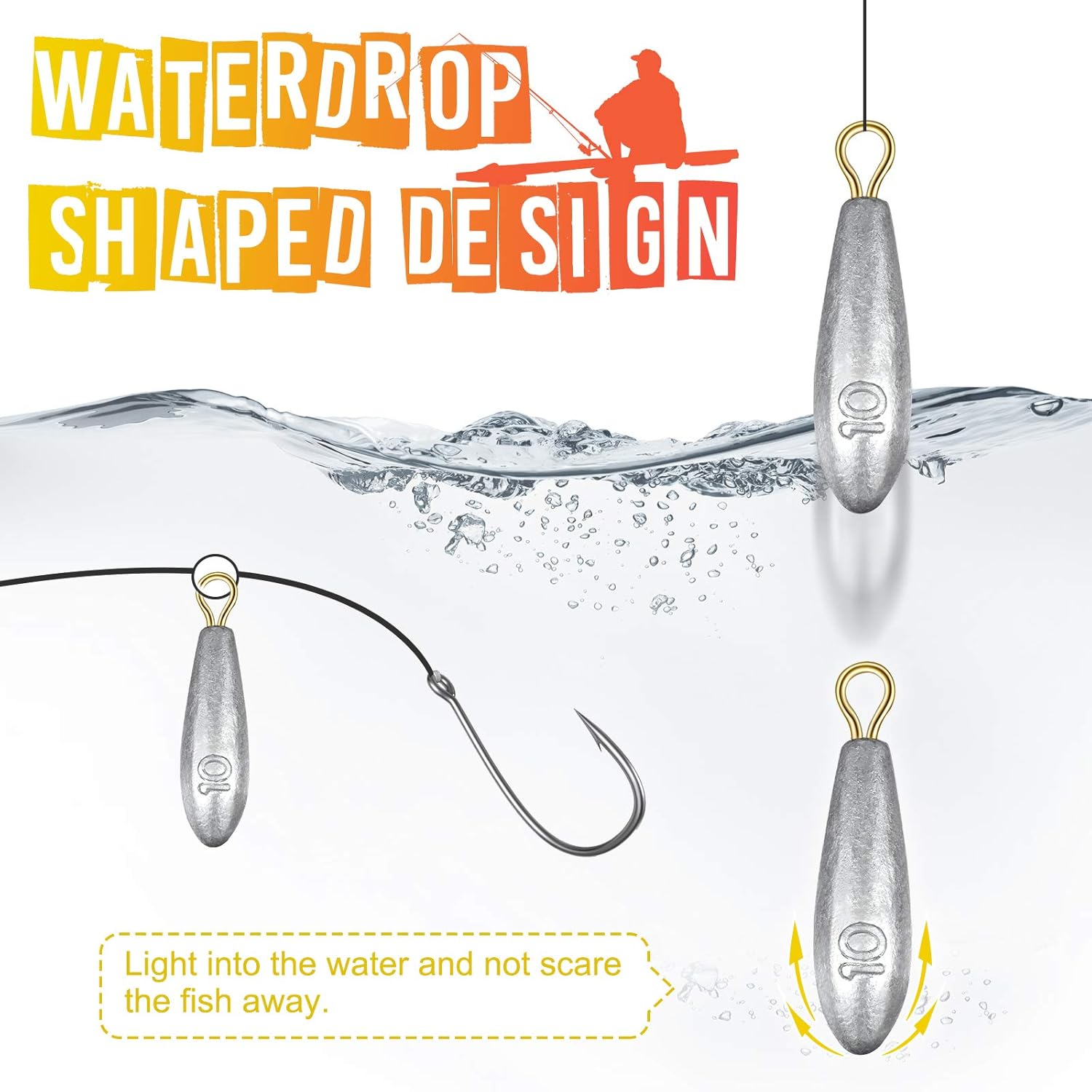 20 Pieces Fishing Sinkers Weights Fishing Weights Fishing Raindrop Bullet Sinker Weight Lead Sinkers Water Drop Shape Weights for Bottom Fishing : Sports & Outdoors