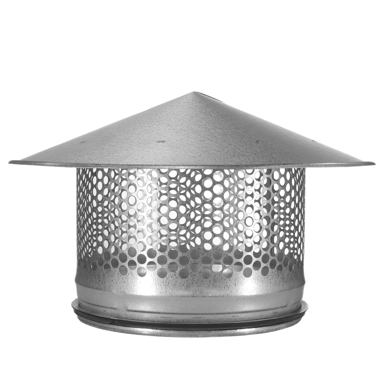 Steinberg14 Ø 200mm | 8 inch Chimney Cowl - Flue Pipe Cover Cap - Round Roof Vent - Rain Snow Hat - Bird Guard - Metal Mesh Tube