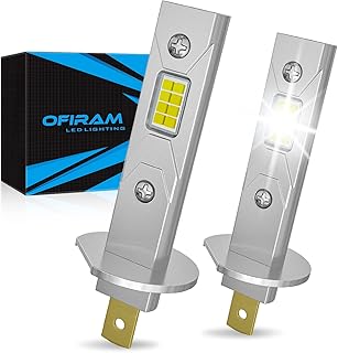 H1 LED Headlight Bulb, 1:1 Mini Size H1 LED Fog Light Bulbs Plug and Play High and Low Beam Headlights 500% Brighter 16000LM 6500K Cool White Headlights Conversion Kit(Pack of 2)