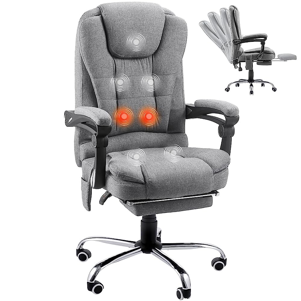 YODOLLA Home Office Chair with Massage, Ergonomic Computer Desk Chair,Grey