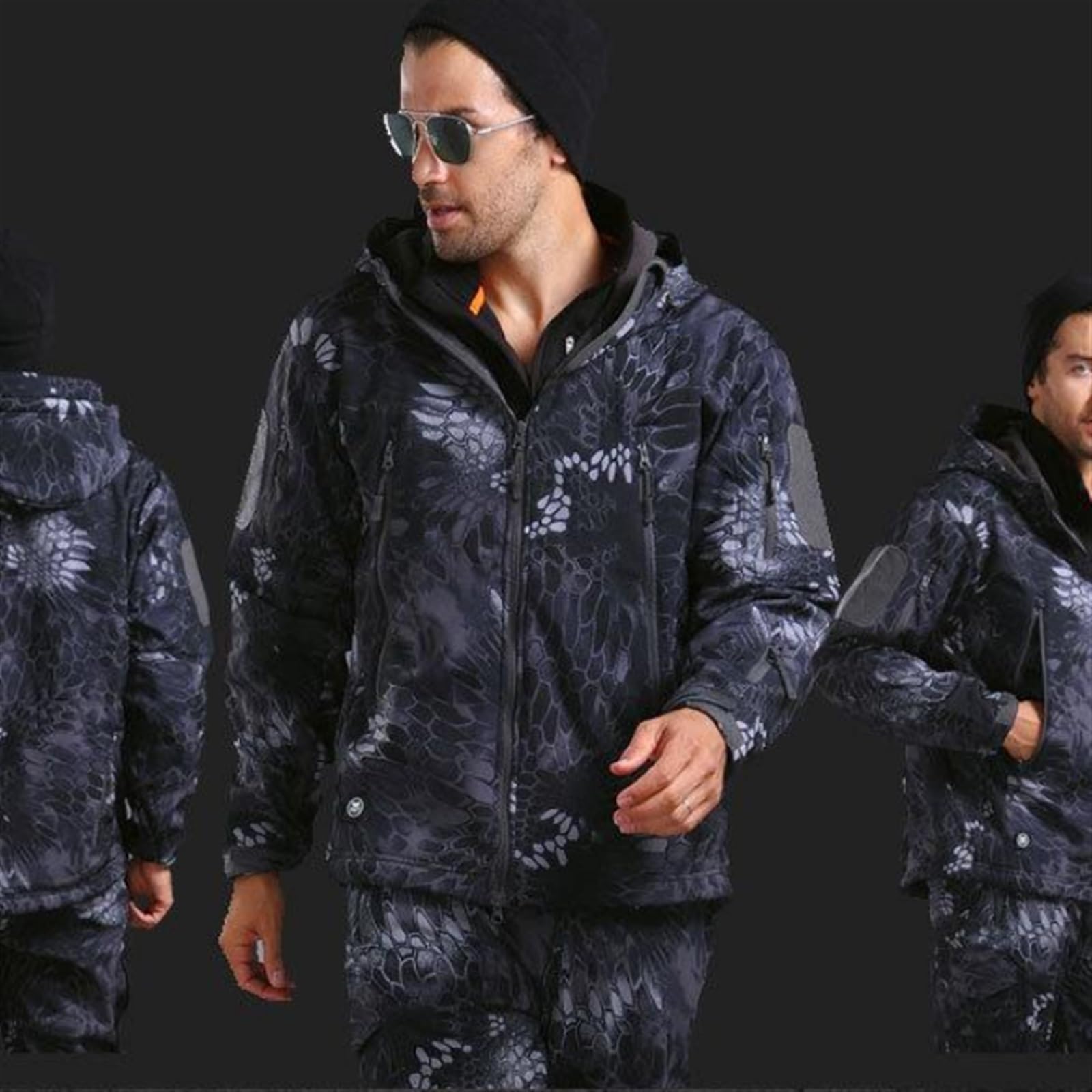Tute Da Sci Da Uomo Due Pezzi, Set Di Tute Da Sci Da Uomo Mimetiche Isolate Antivento Impermeabili Con Cintura, Abbigliamento Da Alpinismo Ampio E Isolante Alla Moda, Per Lo Sci