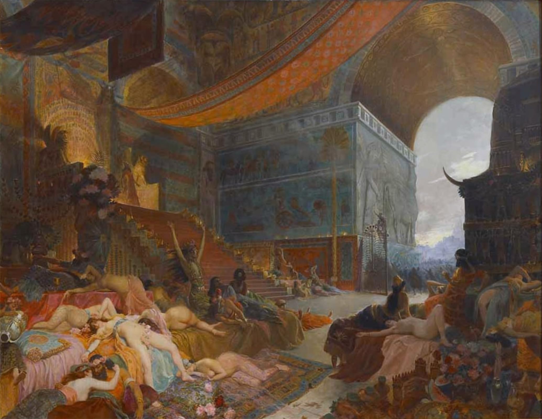 SERENDIPITP Aesthetic Poster Photo Wall Print Retro Picture the Death of Babylon by Georges Antoine Rochegrosse Modern Wall Artwork for Home Decor 60x90cm