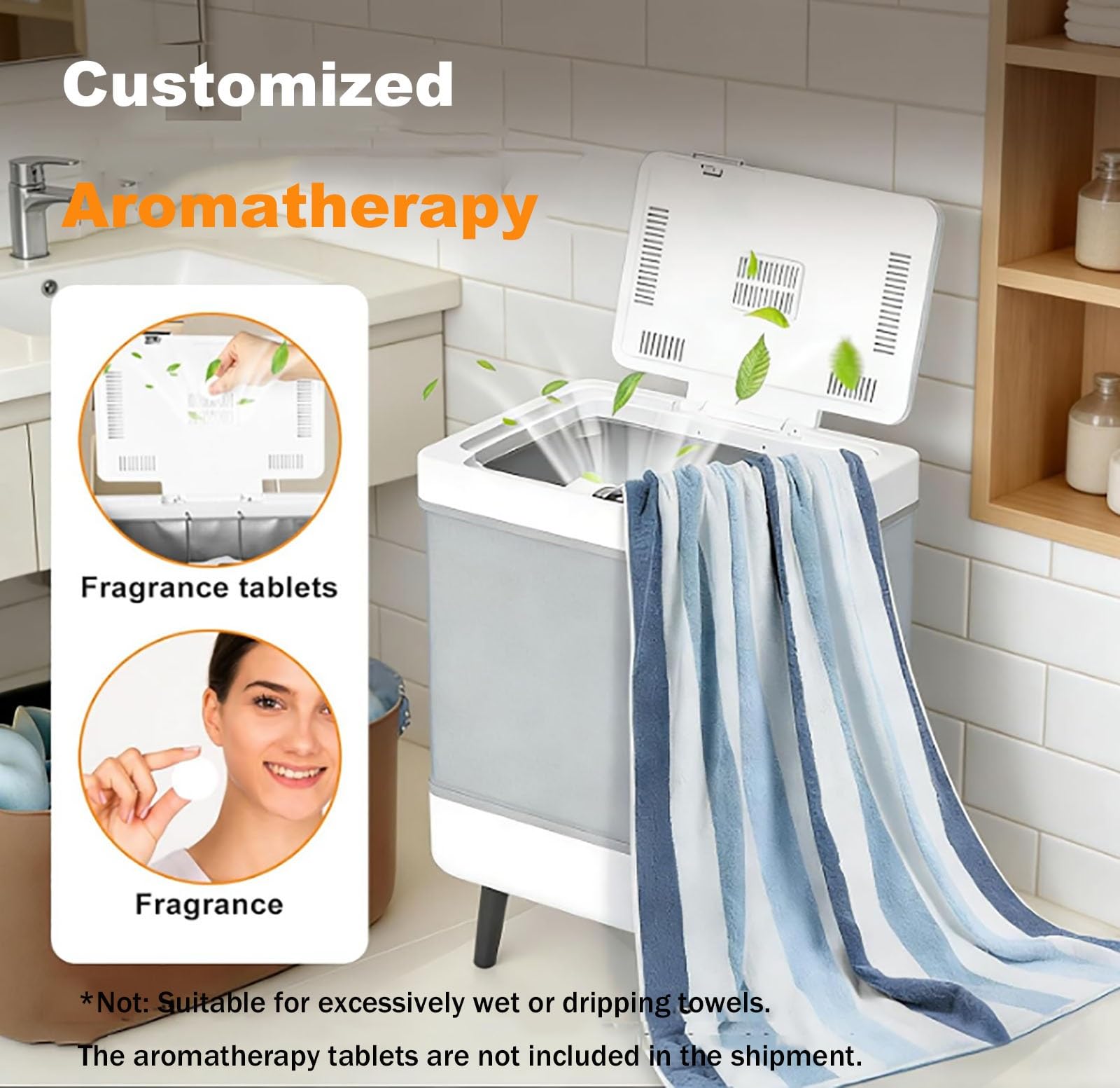 Scaldasalviette pieghevole con timer programmabile e riscaldamento a temperatura costante, grande capacità per asciugamani da bagno, accappatoi e coperte
