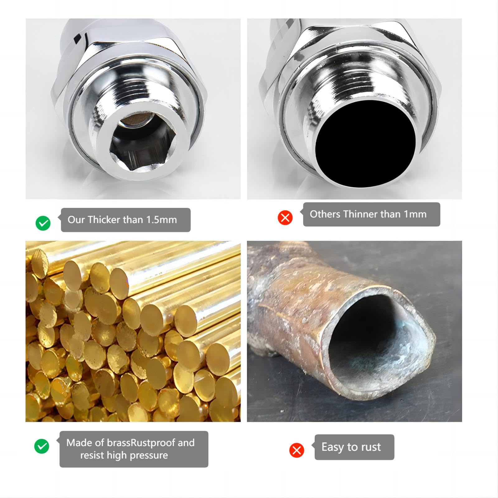 EMVANV Duschkopf-Drehkugel-Adapter Aus Metall – Verstellbarer Arm Für Den Perfekten Strahl