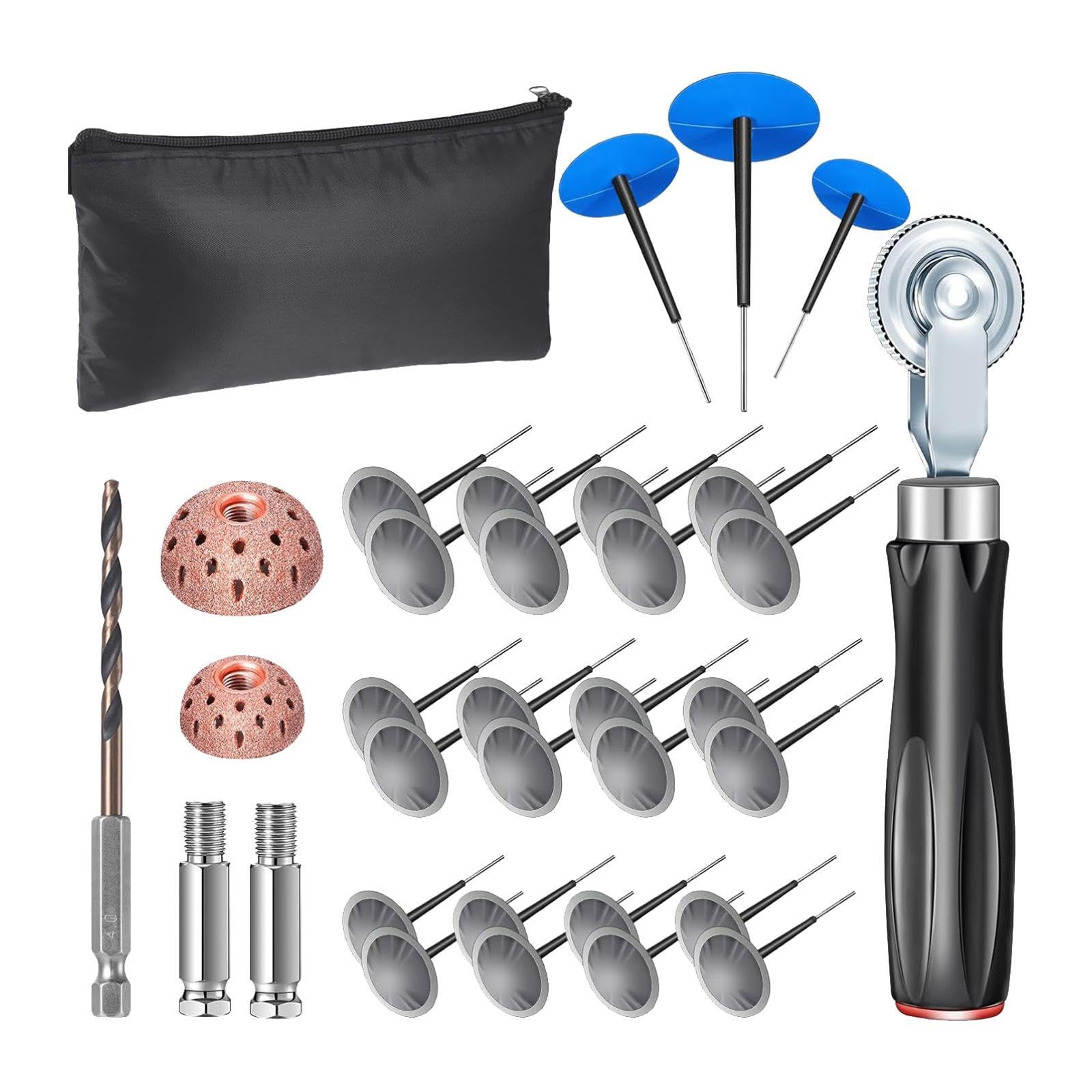 Qianly Juego de 29 Herramientas para Reparar Neumáticos Y Rodillos para Reparar Neumáticos de Bicicletas Y Camiones.