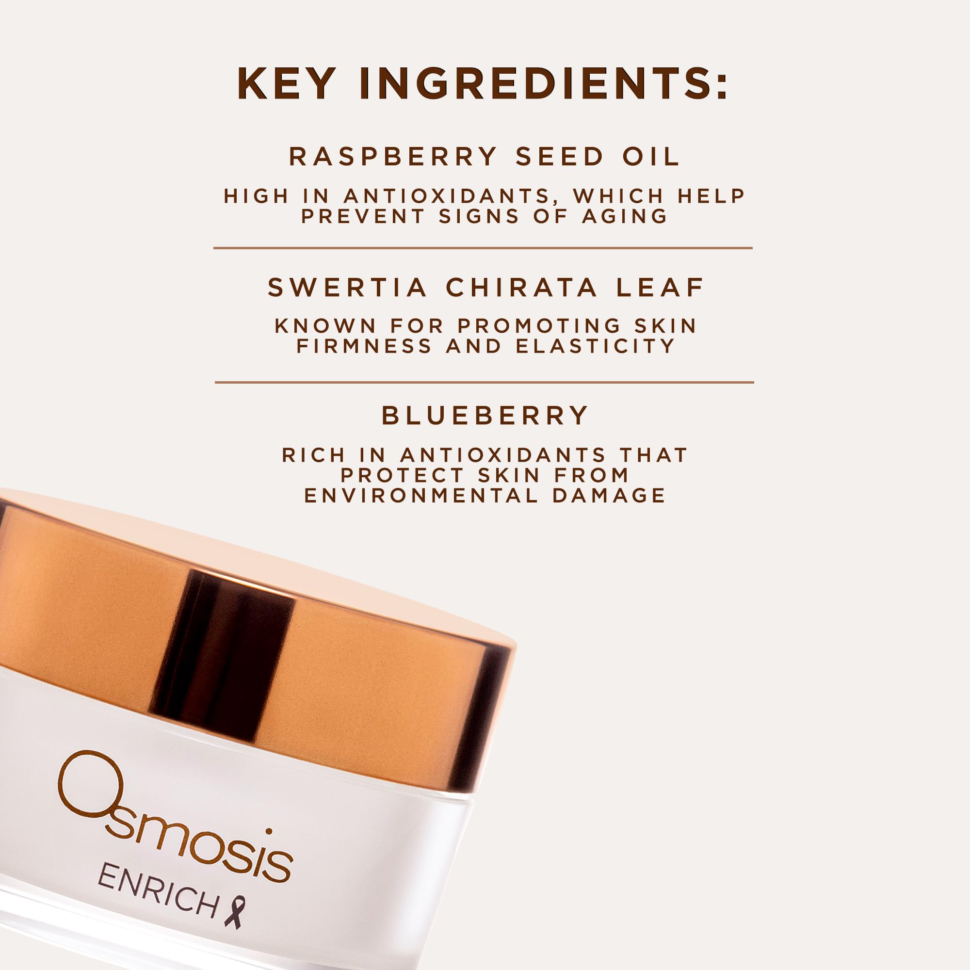 OSMOSIS ENRICH Smoothing Face & Neck Intensive Night Repair Cream Moisturizer with Chirata and Fruit Oils, 1 Oz