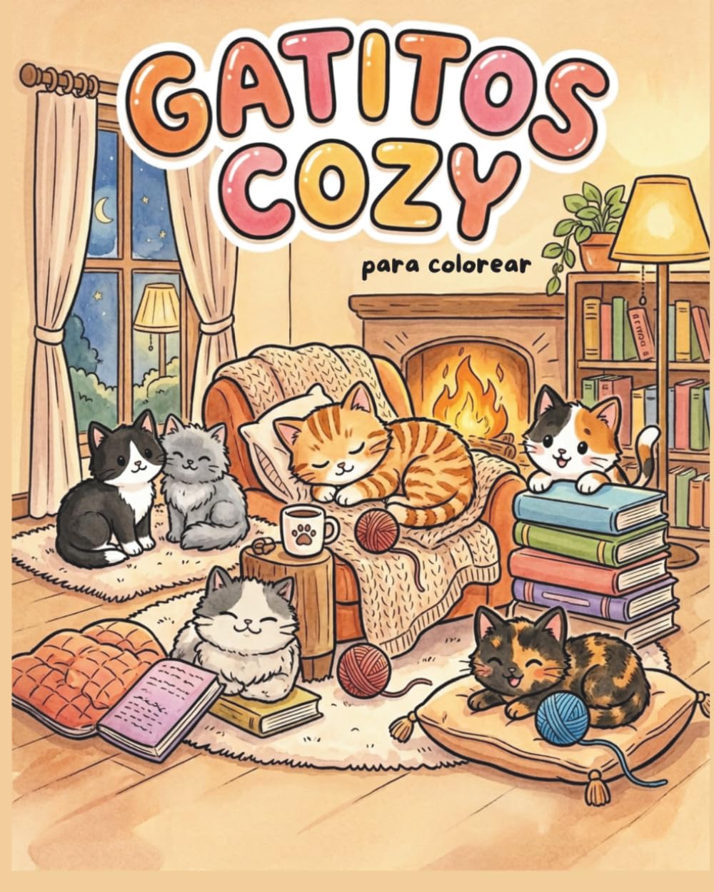 Gatitos Cozy: Libro para colorear para adultos: Diseños para realajarse y colorear con una frase ideal para cada día