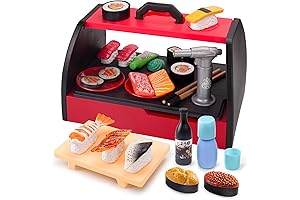 Kids Sushi Playset with LED Light, 35Pcs Pretend Food Toys