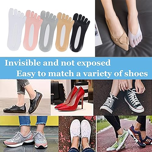 Miniatura 7 de 5 pares de calcetines de compresión Ortho, calcetines de yoga para mujer que no se ven