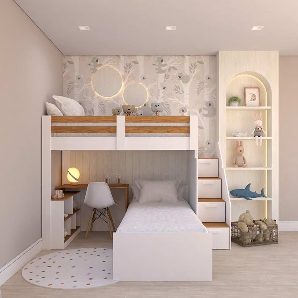 Beliche Star Office Infantil/Juvenil Multifuncional com Escrivaninha C