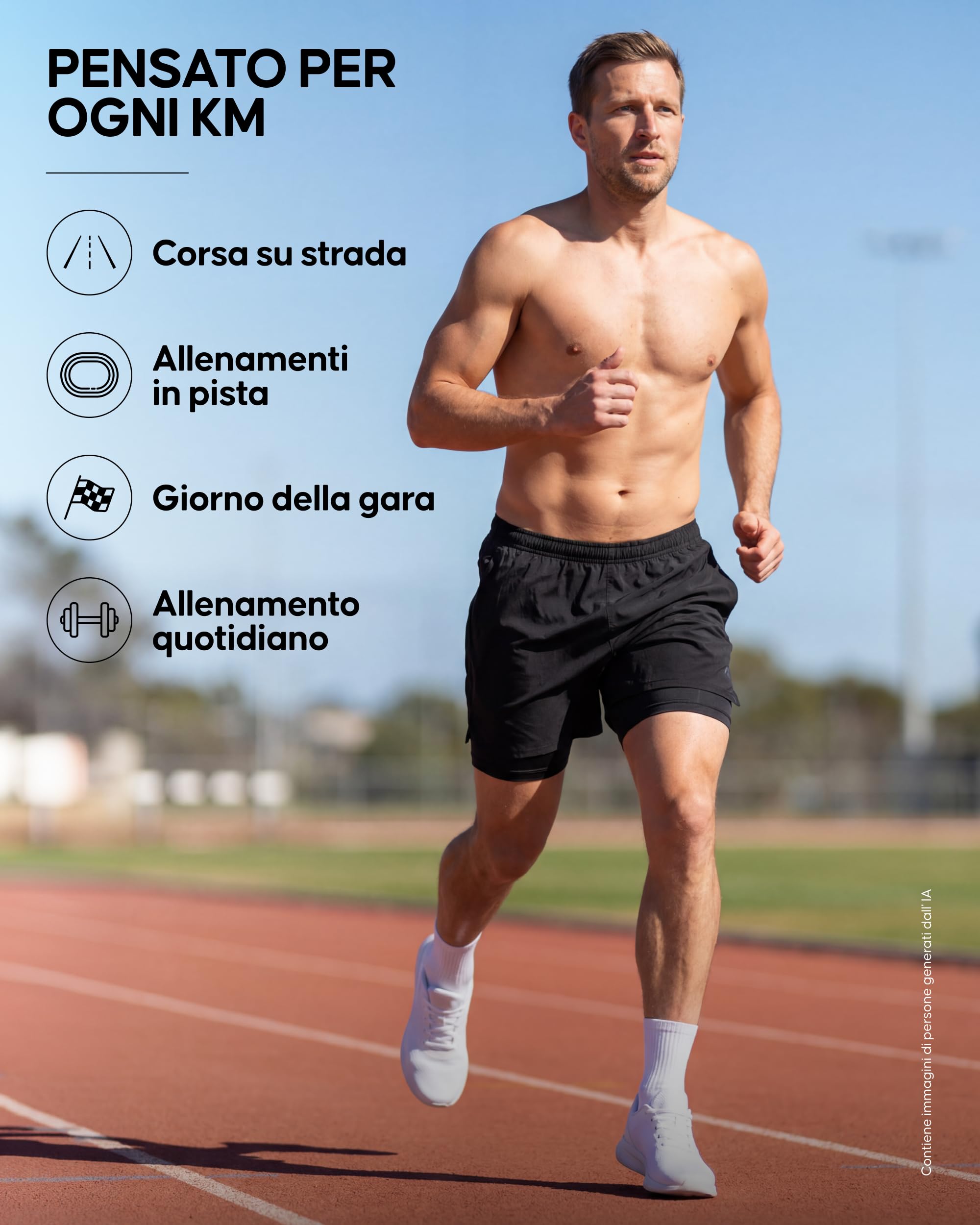 DANISH ENDURANCE Pantaloncini da Corsa Uomo, Fodera Interna di Supporto | Pantaloncini 2in1 da corsa, strato esterno leggero con fodera interna di supporto, tasche anti-rimbalzo, per corsa e palestra