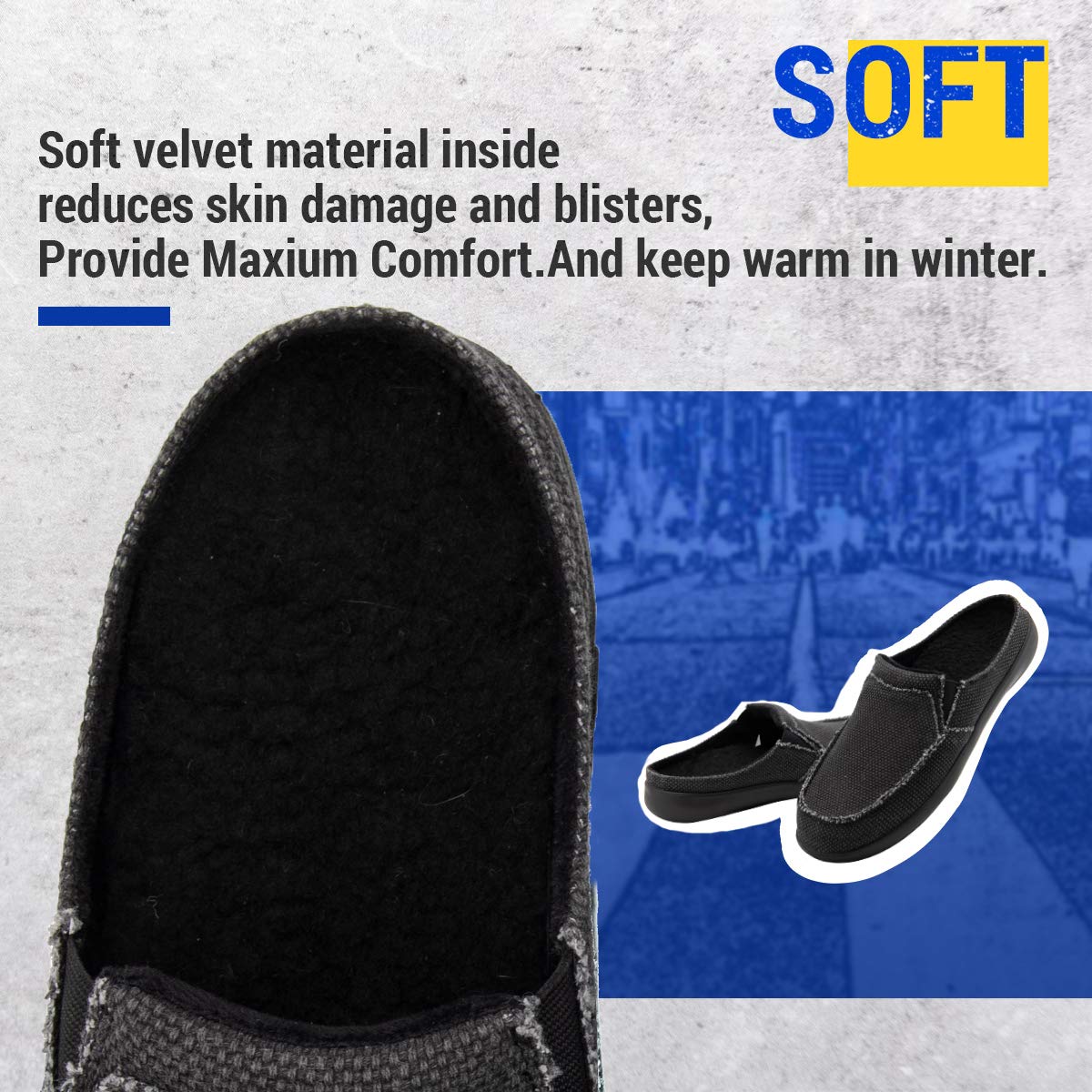 HENGNI Mens Plantar Fasciitis & Orthotic Slippers with Arch Support Flat Feet Pain Relief,Size US:7-14, Black, 10.5