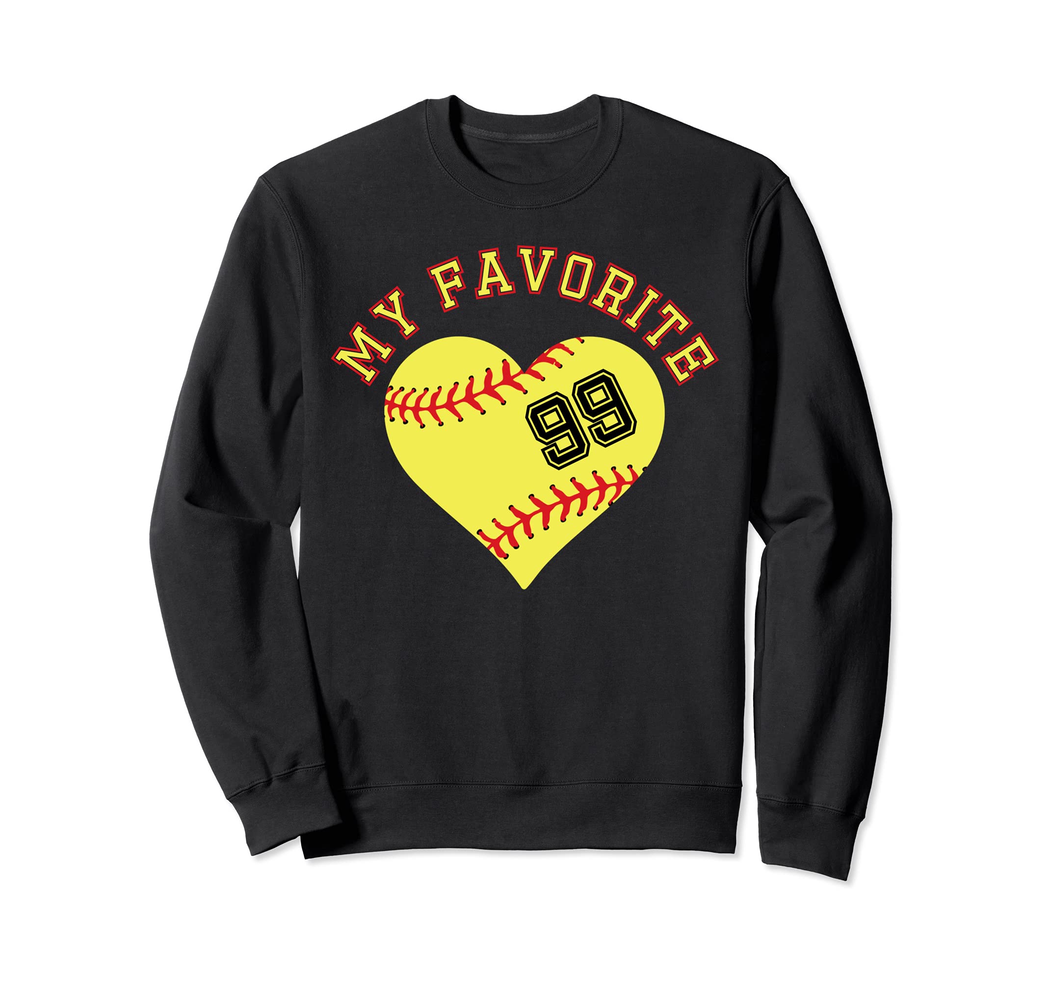 Softball Player 99 Jersey Outfit No #99 Sports Fan Sweatshirt, Black