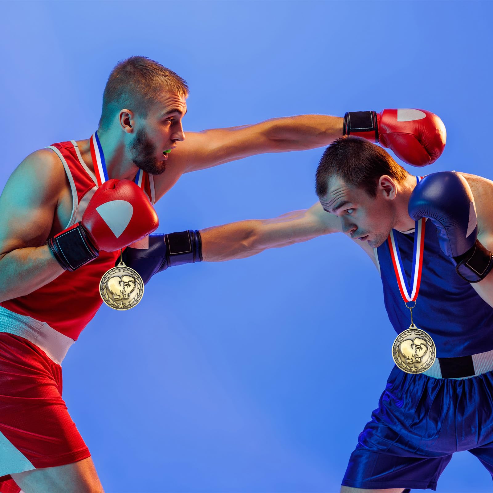 Remuuly 30 medallas de premio a granel de 2 pulgadas, ganador del premio de oro de metal con cintas para el cuello, premio de premio para torneos, partidos, equipos de competición deportiva, adultos