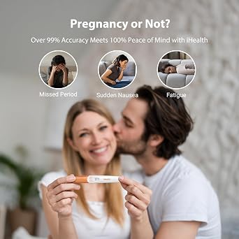 iHealth Pregnancy Test & Blood Sugar Management Bundle: Early Pregnancy Test Kit 5 Tests & BG5S100 Gluco+ Wireless Smart Glucose Monitor with Free App Dual Home Testing for Diabetes Fertility Women