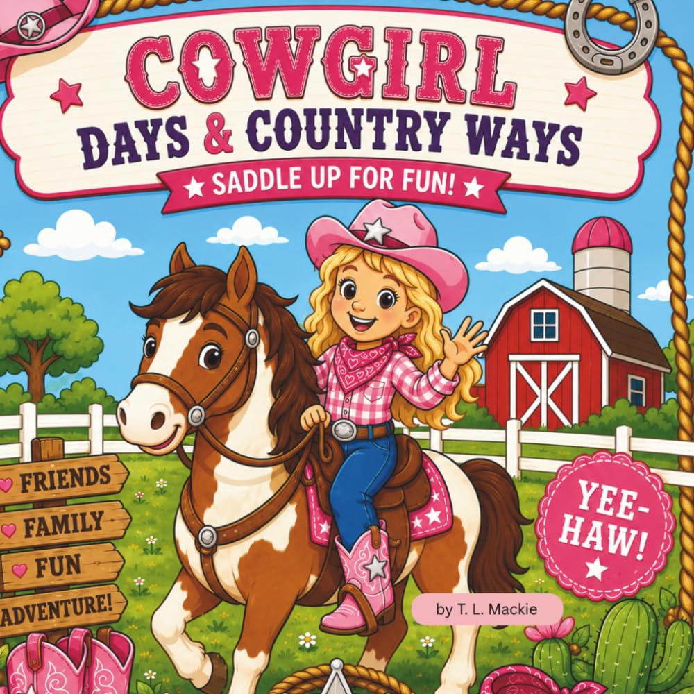 Cowgirl Days & Country Ways: Saddle Up For Fun Coloring Book