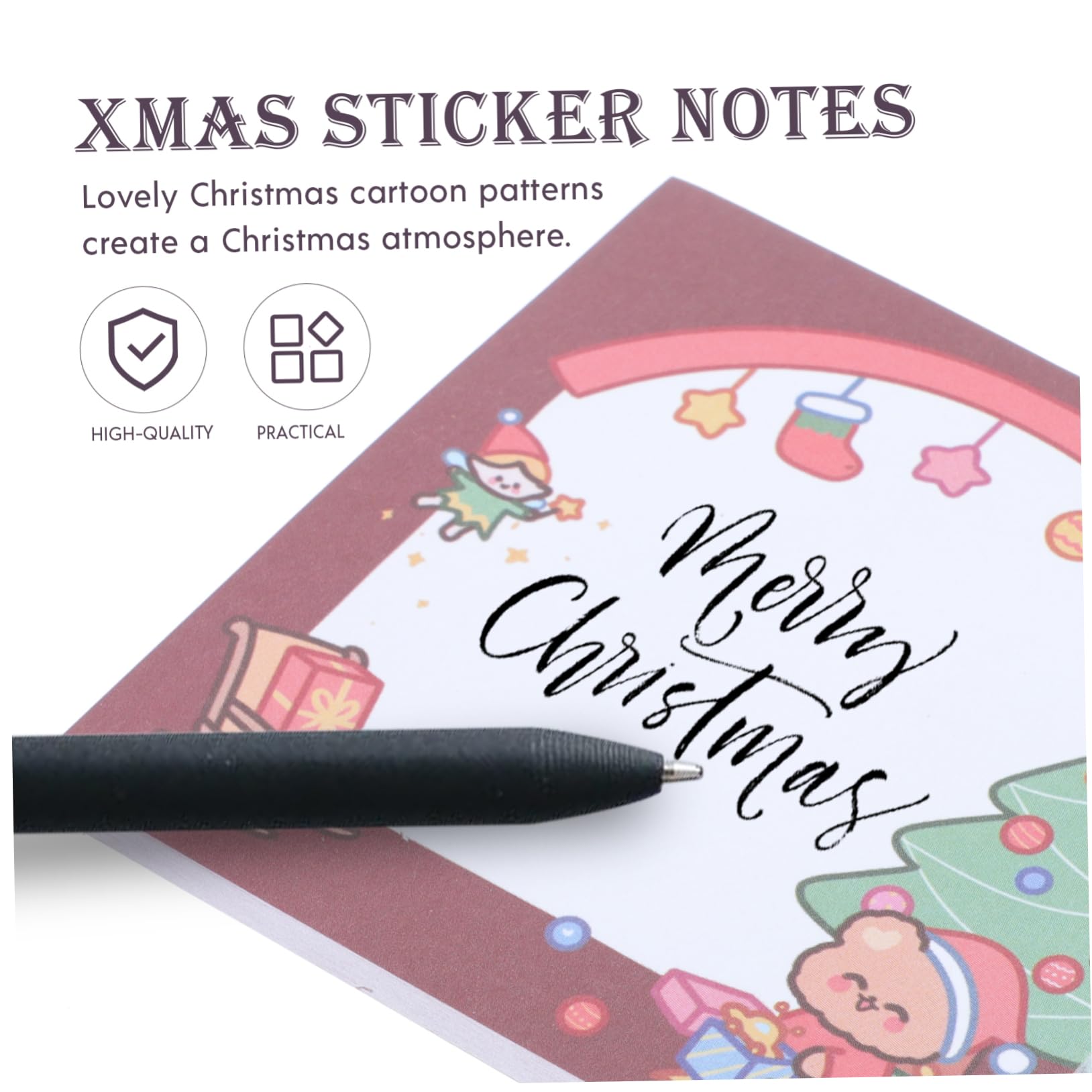 NUOBESTY 7 Set Foglietti Adesivi Natalizi Adesivi Memo Natale Adesivi Memo Per Natale Nota Di Messaggio Autoadesiva Decorazioni Natalizie Posta Nota Blocchi Di Appunti Carta 12 Pezzi * 7