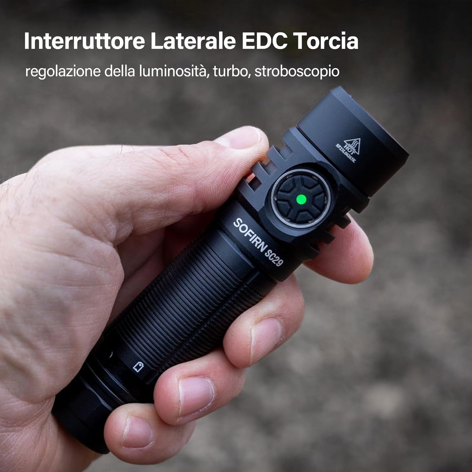 Sofirn SC29 Torcia USB C Ricaricabile Led 3000 Lumen Super Luminosa EDC Mano per Sport all'Aperto Escursioni Campeggio