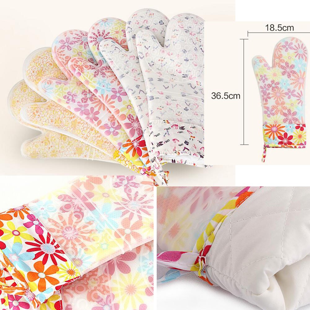 Rękawiczki kuchenne， Silikonowe uchwyty do grilla żaroodporne rękawice kuchenne (Color : Multicolor)