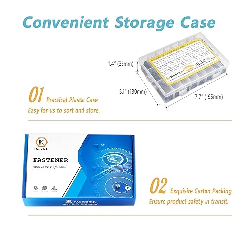 Miniatura 5 de Kadrick Surtido de tornillos métricos M6 M5 M4 M3, adecuado para impresión 3D, bricolaje, cabeza hexagonal, tornillos y arandelas, acero de aleación