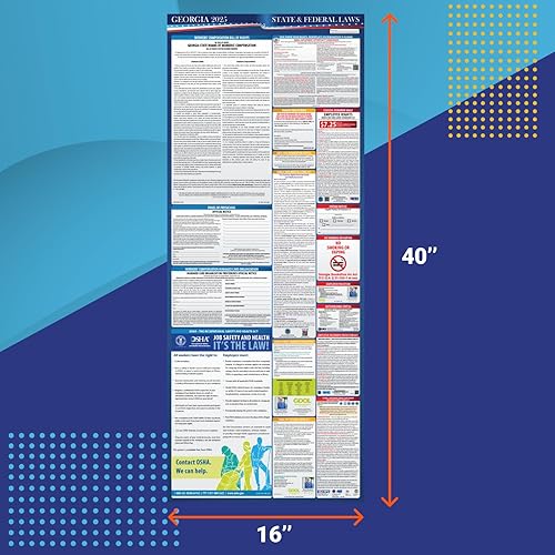 Miniatura 2 de Póster de la ley laboral estatal y federal de Georgia 2025 – Cumple con OSHA en el lugar de trabajo – Publicación de regulaciones obligatorias para