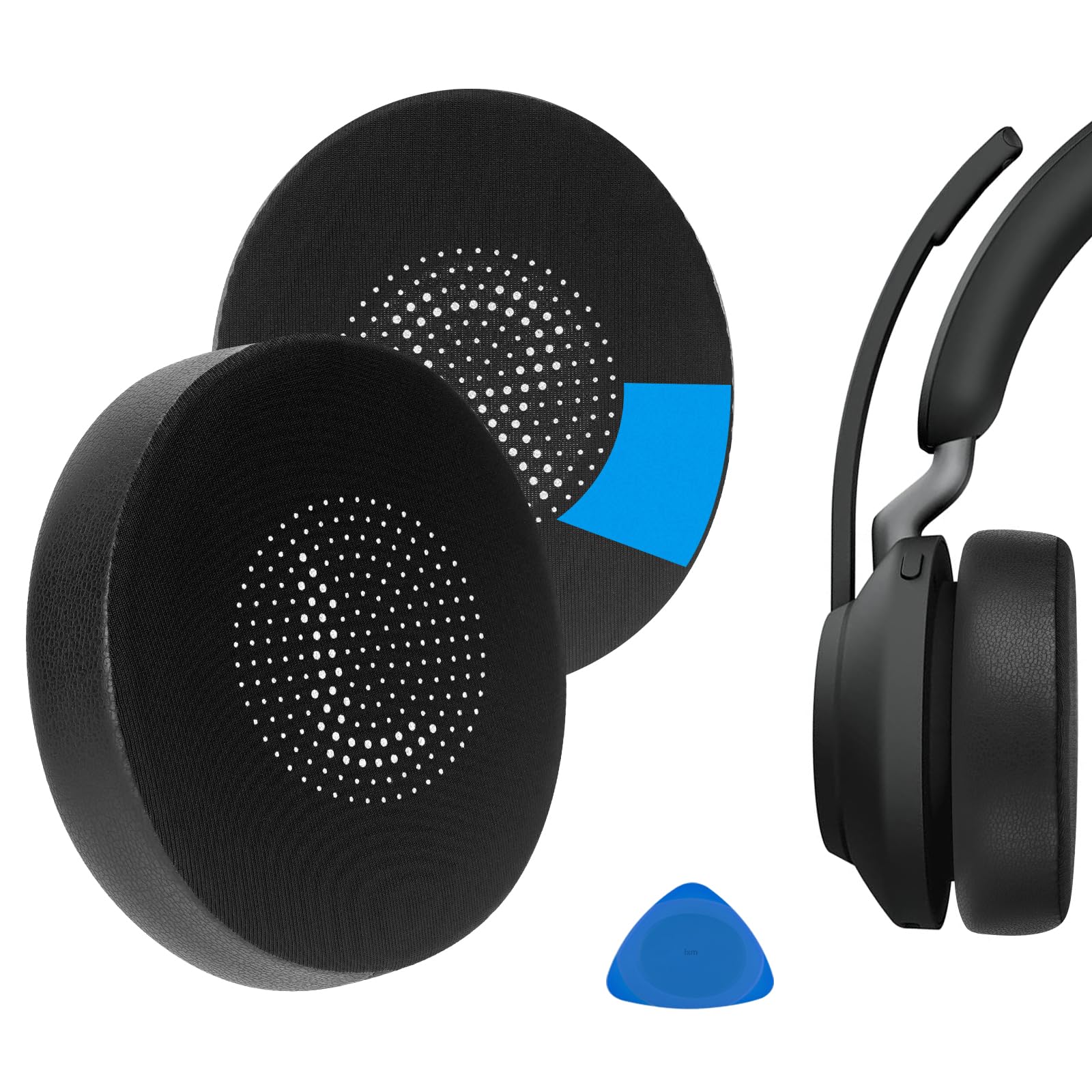 Geekria Sport Cooling-Gel Replacement Ear Pads for Jabra Evolve2 65 (65MS 65UC USB)/Evolve2 40 (40UC 40MS USB)/Elite 45h On-Ear Wireless Headphones