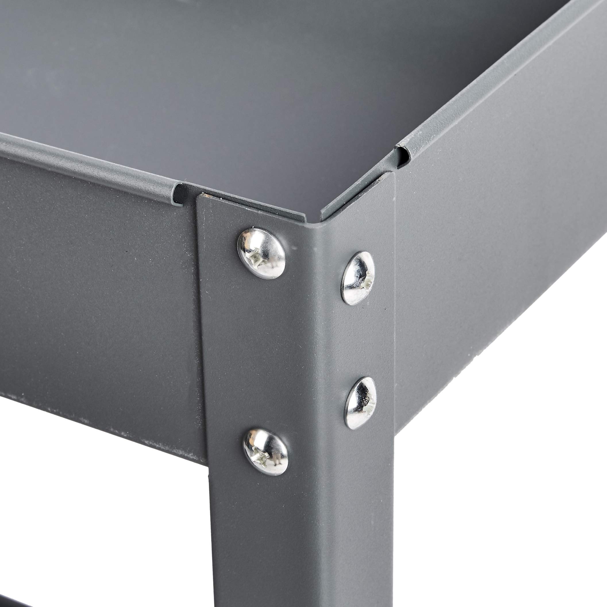 Amazon Basics - Carrello multiuso, in acciaio, 2 ripiani a vaschetta, portata 181 kg, grigio