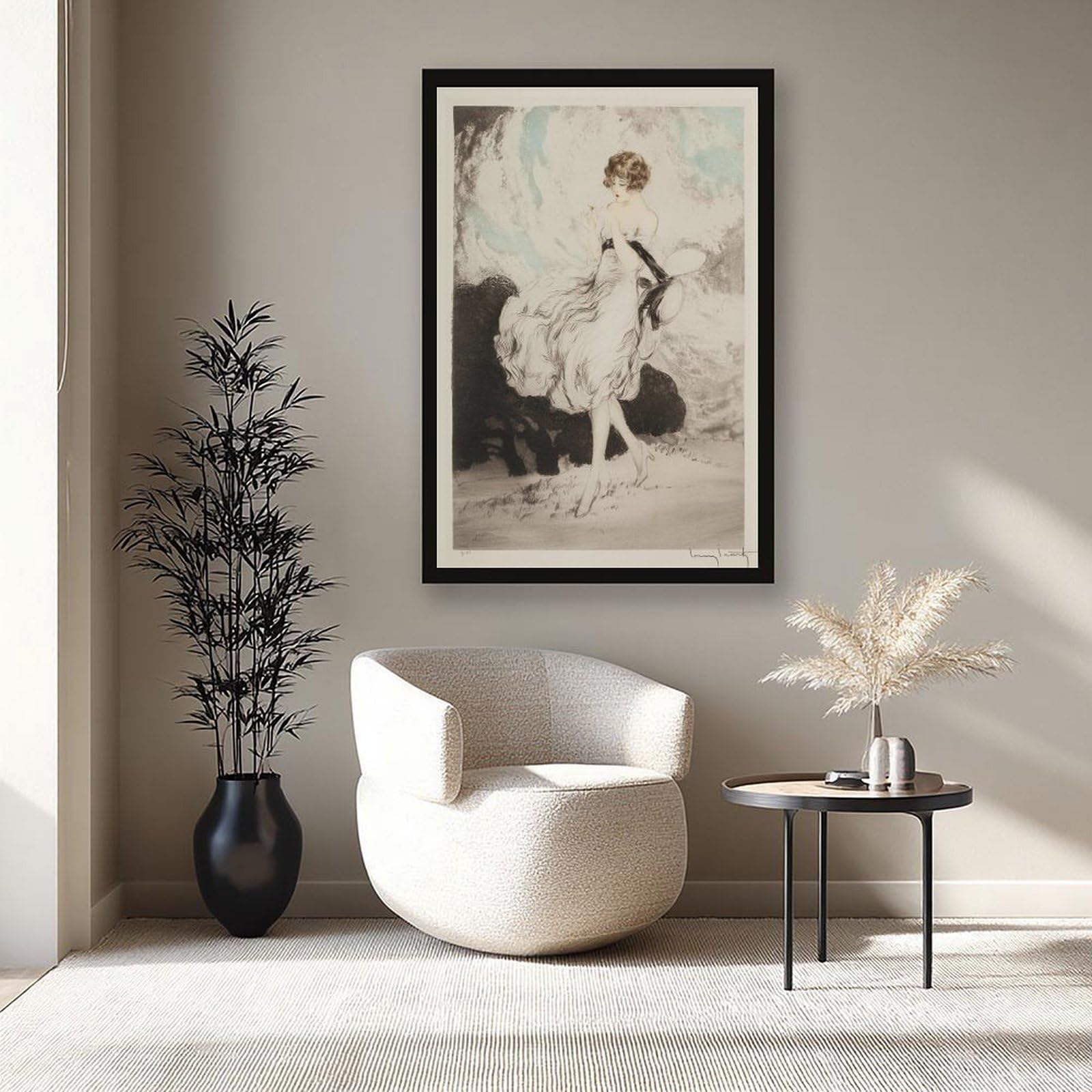 WCYB Lillies by Louis Icart – Vintage Art Deco wytrawianie nadruk, romantyczna moda ilustracja ścienna - Etsy Tajwan (a8b58862) wydruki plakaty płótno deco farba