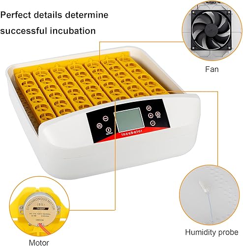 Miniatura 5 de Winado 55 incubadoras de pollo para incubar huevos, incubadora de huevos con giro automático de huevos y control de temperatura y pantalla de
