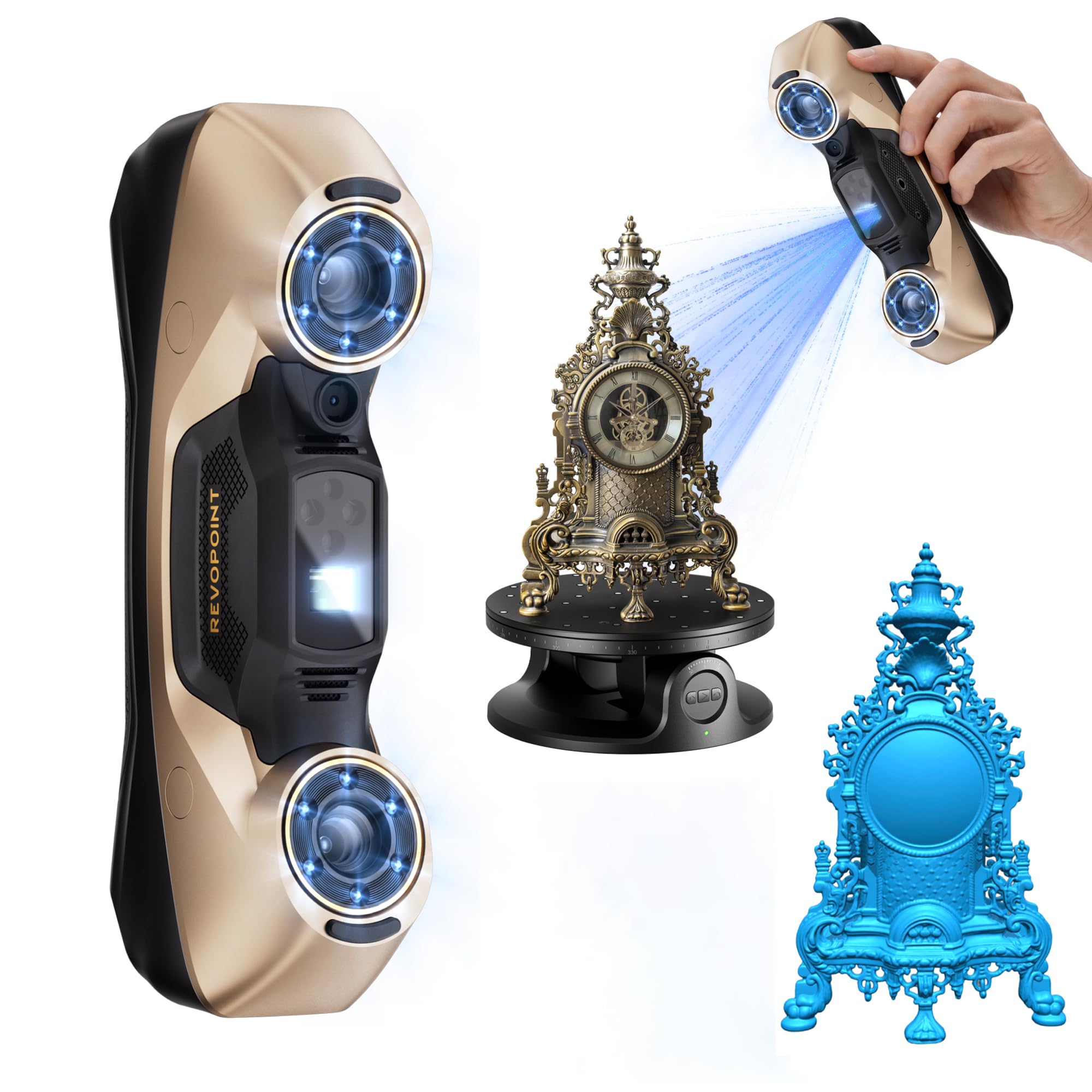 Amazon | Revopoint MetroY Ultra 3Dスキャナー 0.01mm精度 90FPS高速