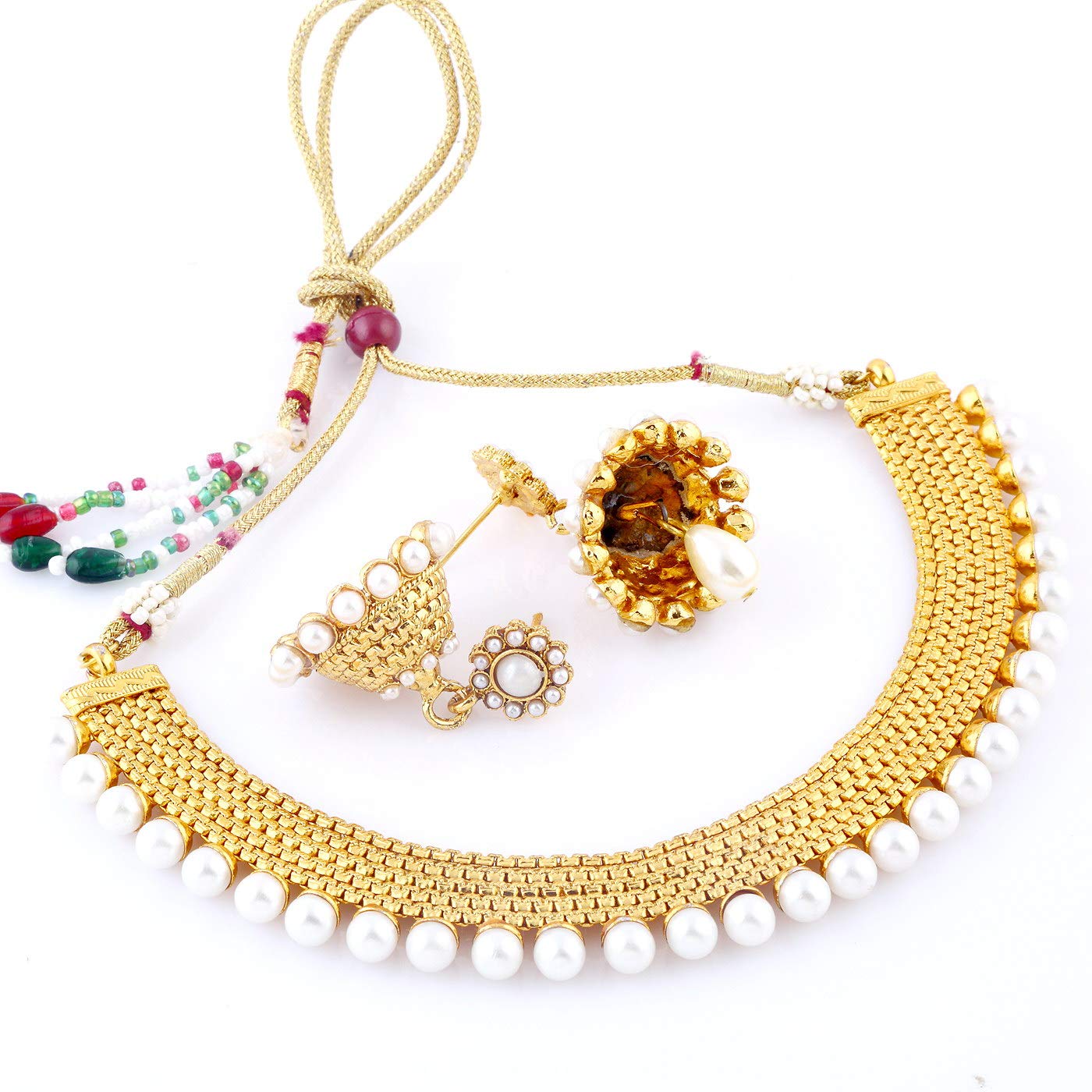 Sukkhi Glorious Gold Plated Wedding Jewellery Pearl Choker Necklace Set For Women (2719NGLDPP1250_D3) (B07GTL1491) Amazon Price History, Amazon Price Tracker